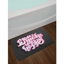 You Make Me Happy Brush Text Bath Mat