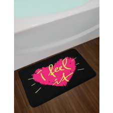 Pink Heart Shape Valentines Bath Mat