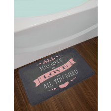 Drawn Letters Chalkboard Bath Mat