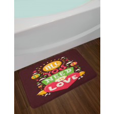 Hot Air Balloons Hipster Art Bath Mat