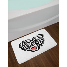 Hand-written Little Heart Bath Mat