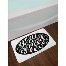 Swirly Hand-writing Phrase Bath Mat