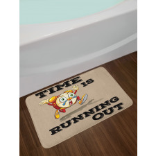 Crazy Funny Alarm Clock Bath Mat