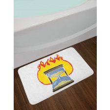 Retro Hourglass on Fire Bath Mat