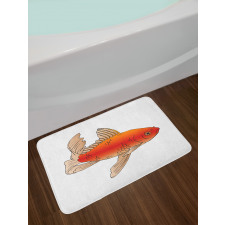 Ink Drawing Cartoon Style Bath Mat