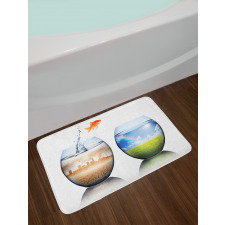 Global Warming Concept Bath Mat