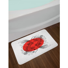 Japanese Carps on Circle Bath Mat