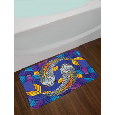 Stained Glass Style Fish Bath Mat