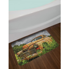 Discarded Rusty Junk Car Bath Mat