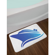 Abstract Blue Ship Bath Mat