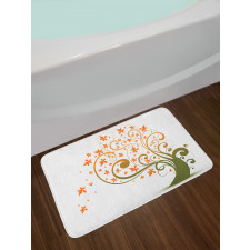 Abstract Autumn Tree Ornament Bath Mat