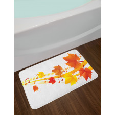 Dried Leaves Musical Notes Bath Mat