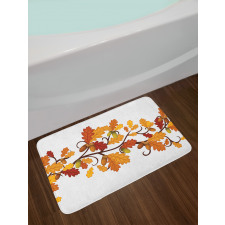 Autumn Oak Leaves and Acorns Bath Mat