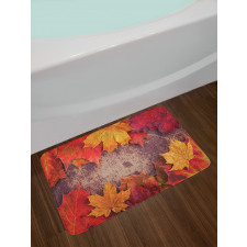 Bunch of Autumn Leaves Wood Bath Mat