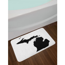 Abstract Black Silhouette Bath Mat