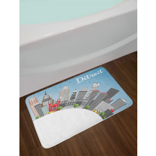 Detroit USA Skyline Art Bath Mat