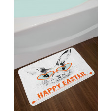 Funny Bunny Glasses Bath Mat