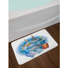 Business Travel Planet Earth Bath Mat