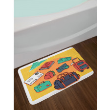 Hand-drawn Art Paper Plane Bath Mat