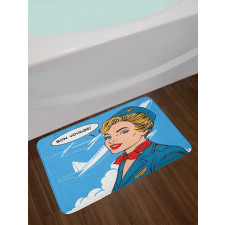 Bon Voyage Stewardess Retro Bath Mat