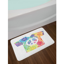 T-Shirt Design Hippie Style Bath Mat