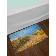 Sandy Beach Bushes Bath Mat