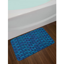 Blue Colored Stone Wall Bath Mat