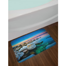 Stones Sunset View over Water Bath Mat