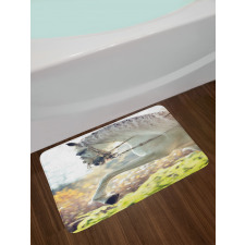 Horse on a Blurry Back Bath Mat