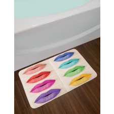Several Color Lips Palette Bath Mat