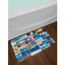 Tropical Holiday Polaroids Bath Mat