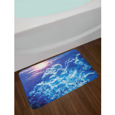 Blue Cloudy Sky Sunrise Photo Bath Mat