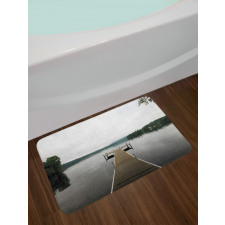 Calm Water Overcast Weather Bath Mat