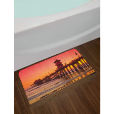 Huntington Beach Pier Sunset Bath Mat