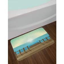 Doodle Landsape Port and Sea Bath Mat