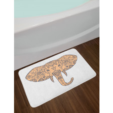 Floral Elephant Head Front Bath Mat