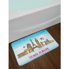 Travel Europe Landmarks Sky Bath Mat