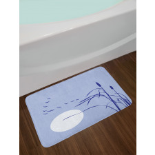 Abstract Team of Geese Moon Bath Mat