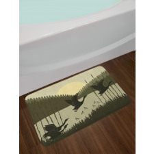 Birdies Wedge Wild Bulrushes Bath Mat