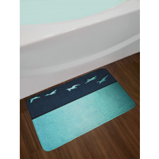 Abstract Birds Curl Ornament Bath Mat