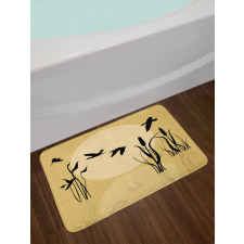 Flying Birds over Lake Sun Bath Mat