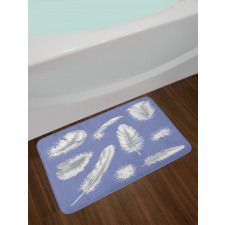 Fluffy Greyscale Elements Bath Mat