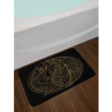 Bohemian Outline Curlicue Bath Mat