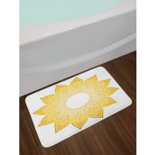 Circle Sun Looking Floral Bath Mat