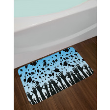 Hands and Tossing Caps Bath Mat