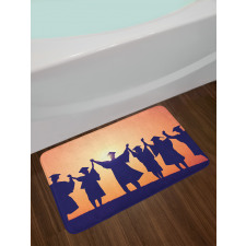 Students in Cap and Gown Bath Mat