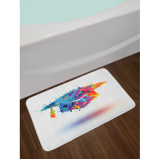 Colorful Cap Paint Blots Bath Mat