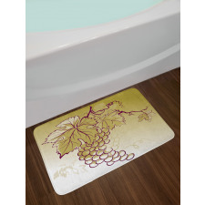 Fruits and Leaves on Ombre Bath Mat