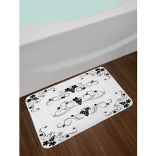 Fruits with Swirl Ornaments Bath Mat