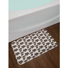 Detailed Leaves Curl Stalk Bath Mat